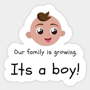 Love this 'Our family is growing. Its a boy' t-shirt! Sticker